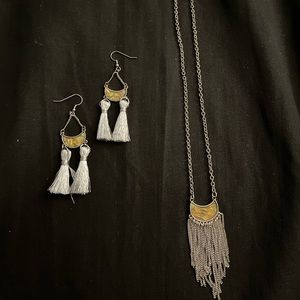 Lucky Brand crescent abalone looking inlay 3 piece jewelry set